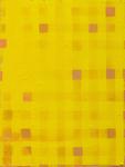 Cheryl Donegan; untitled_acid yellow_soft caramel, 2016; acrylic on jute; 40 x 30 in.